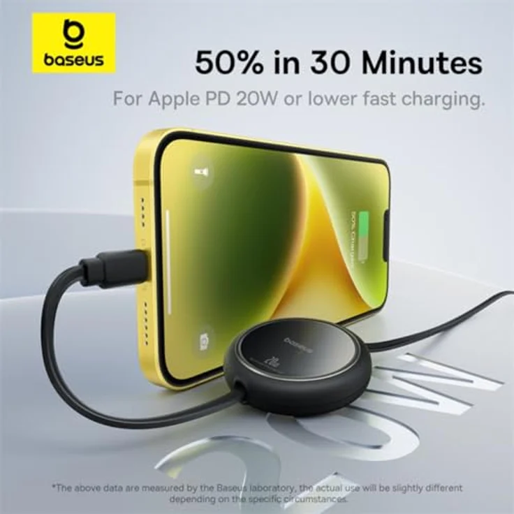 Baseus Free2Pull 20W USB-C/Lightning Aufrollbares Ladekabel, 1m, Schwarz, Hochgeschwindigkeits-Datenübertragung, einziehbares Design – Bild 5