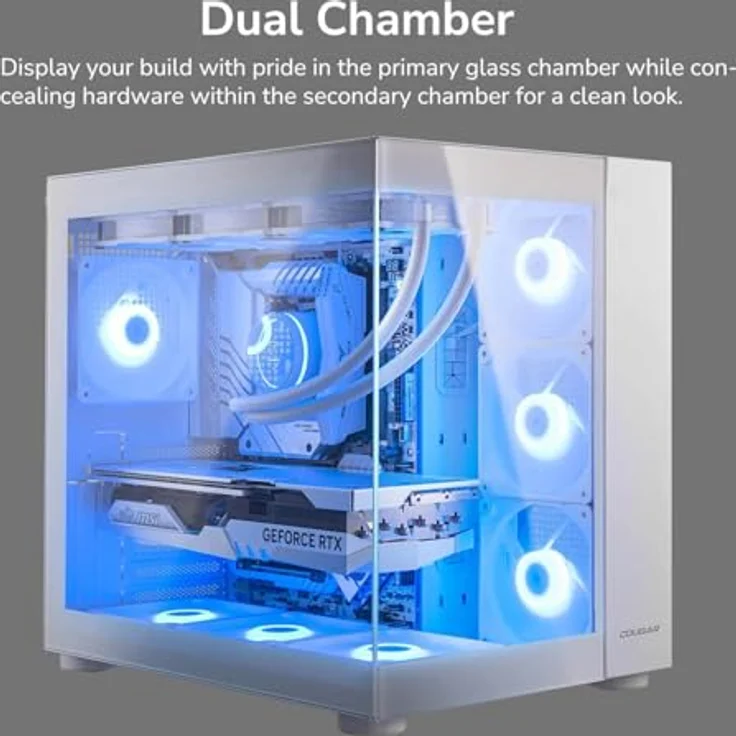 COUGAR Gaming Gehäuse PC Midi Tower Schwarz, ATX/Micro-ATX/Mini-ITX mit ARGB-Beleuchtung und optimierter Kühlung – Bild 7