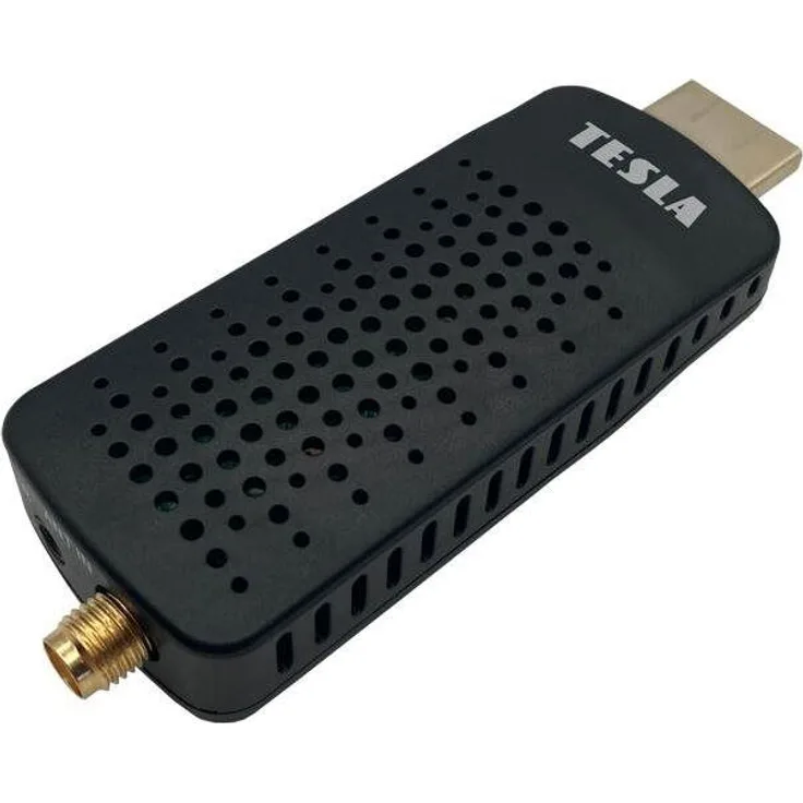 TESLA TE-222 Dongle, DVB-T2 Empfänger, H.265 (HEVC), Schwarz, Full HD, HDMI, Timeshift, EPG