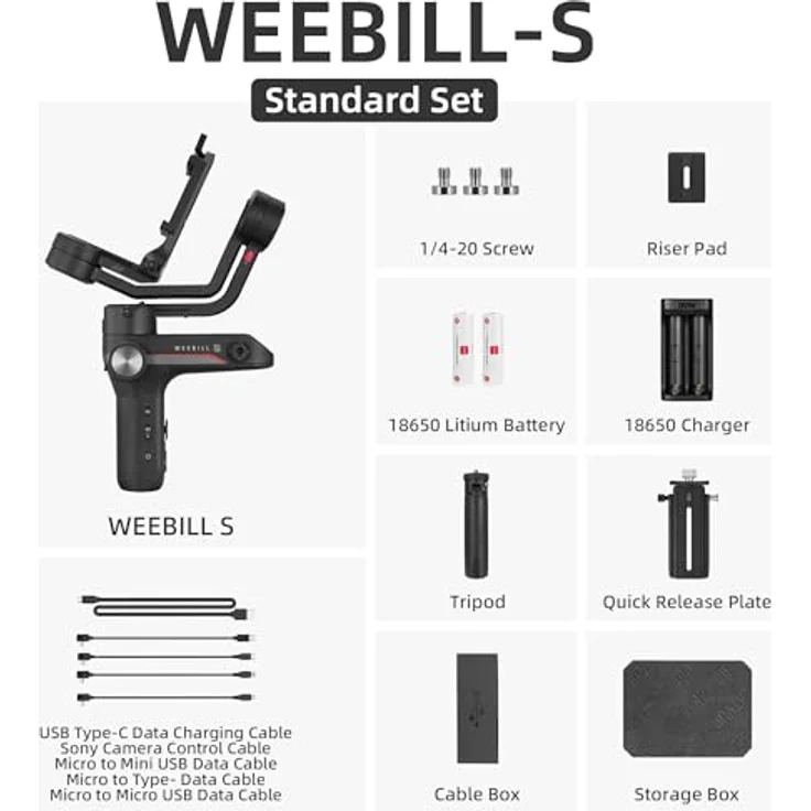 Zhiyun Weebill-S Kardanrahmen, Stabilisator mit 3 Achsen für DSLR-Kameras – Bild 5