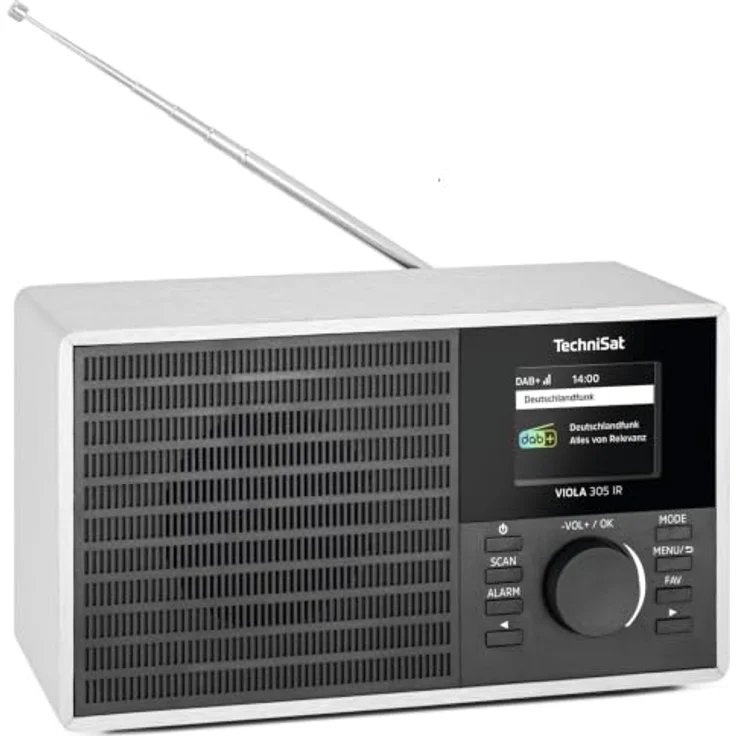 TechniSat Digitalradio Viola 305 Ir, DAB+, UKW, Internetradio, Bluetooth, dimmbares TFT-Farbdisplay, Wecker, silber – Bild 1