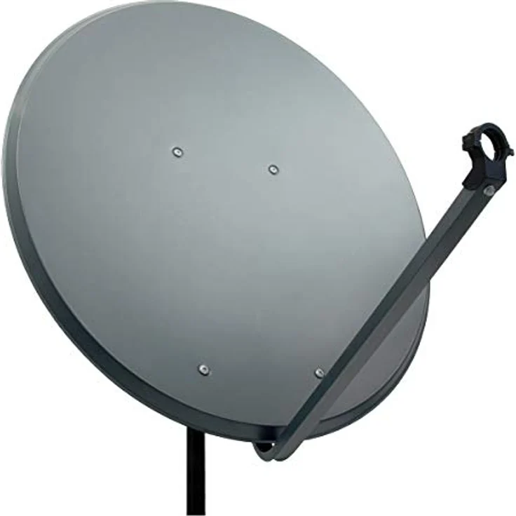 PremiumX PXA100 Satellitenschüssel 100 cm Aluminium Anthrazit, Offset Antenne für UltraHD 4K Empfang mit LNB-Tragarm und Masthalterung – Bild 1