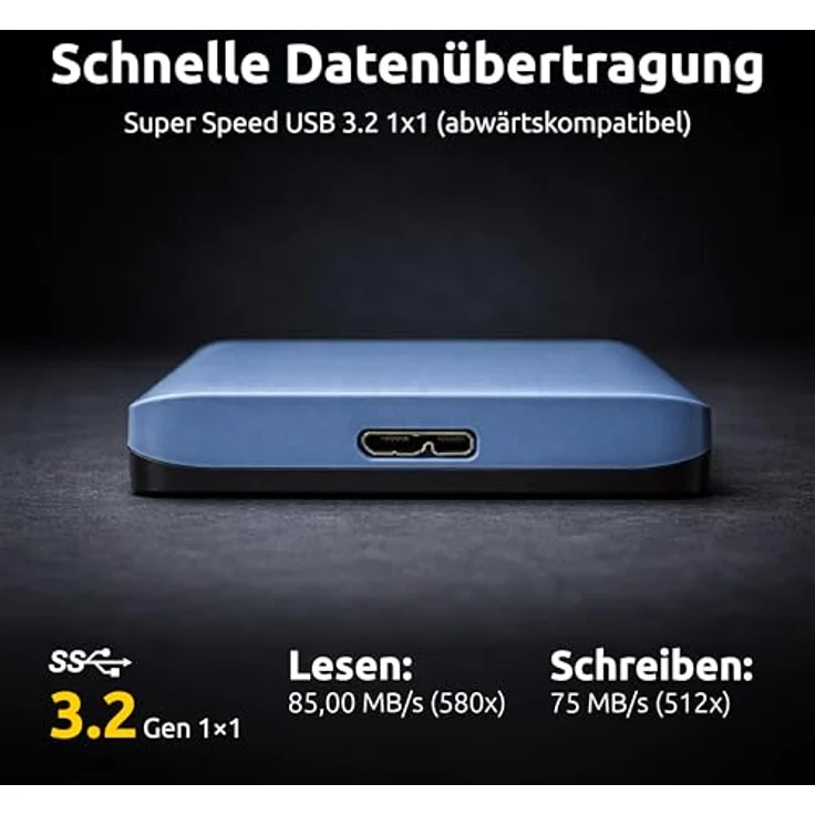 Intenso Memory Safe, 2 TB Tragbare Externe Festplatte, 2,5 Zoll, USB 3.2 Gen 1, inkl. Ashampoo Backup Pro, für PC und Mac – Bild 5