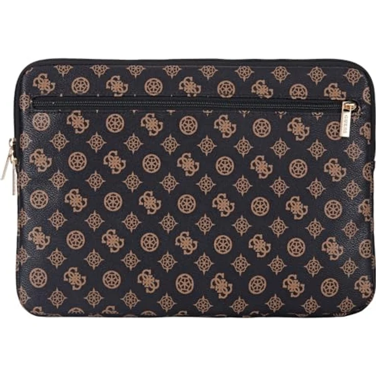 CG MOBILE Guess Sleeve 14" Peony Pocket Triangle Bag, Laptoptasche aus Öko-Leder, Schwarz, für Laptops bis 14 Zoll – Bild 3
