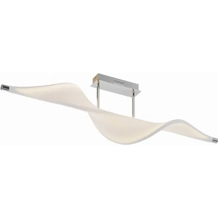 Lucande LED Deckenlampe 'Edano' dimmbar in Weiß aus Textil für Wohnzimmer & Esszimmer (1 flammig) - Energiesparende und gemütliche Beleuchtung