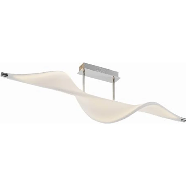 Lucande LED Deckenlampe 'Edano' dimmbar in Weiß aus Textil für Wohnzimmer & Esszimmer (1 flammig) - Energiesparende und gemütliche Beleuchtung – Bild 1