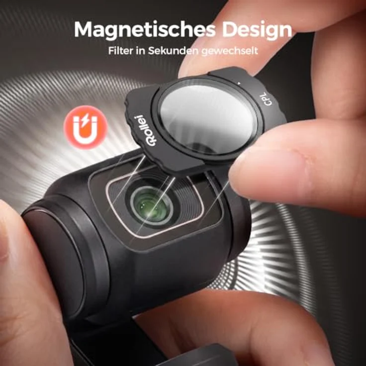 Rollei Filter-Set CPL, ND16, ND64, ND256 für DJI Osmo Pocket 3/4, Magnetisches Design, optisches Glas, leichte Handhabung – Bild 3