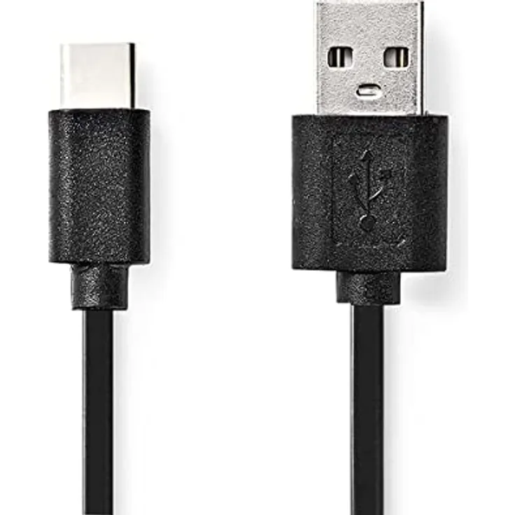 Nedis USB-Kabel, USB, Apple Lightning, USB-A Stecker, Vernickelt, 3.00 m, flach, PVC, Schwarz