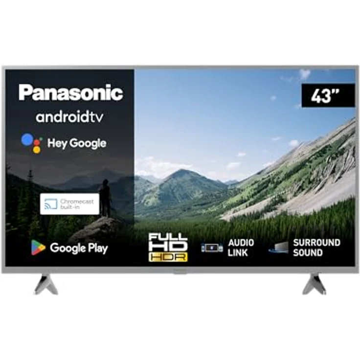 Panasonic TX-43MSW504S, 43 Zoll Full HD LED Smart 2023 TV, Android TV, Surround Sound, Google Assistant, Chromecast, Bright Panel, HD Color Engine, Silber – Bild 1