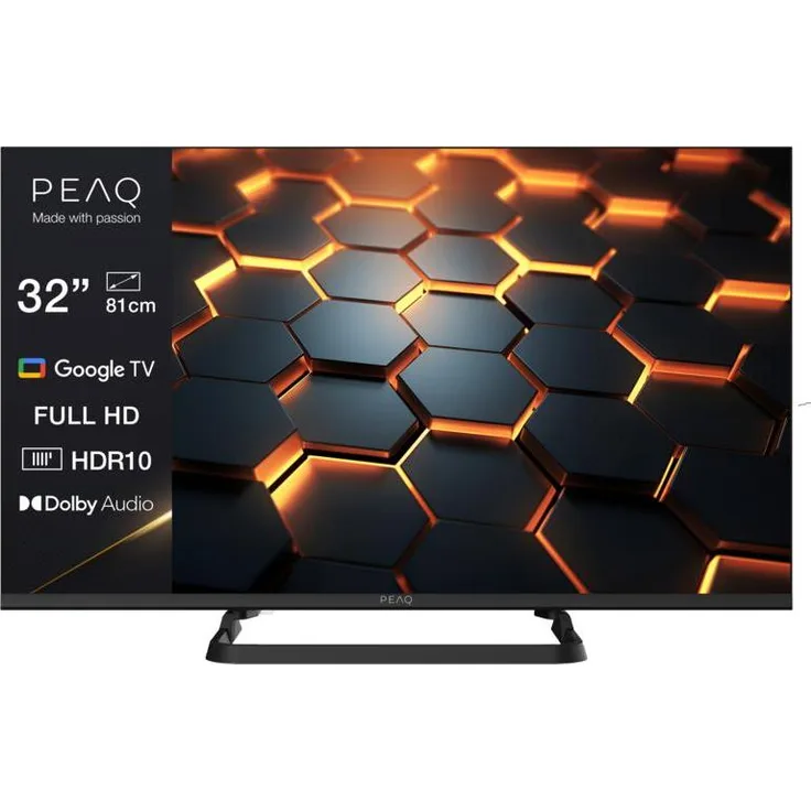 Peaq Smart TV 32 Zoll, LED TV mit Full HD, Google TV und HDR10