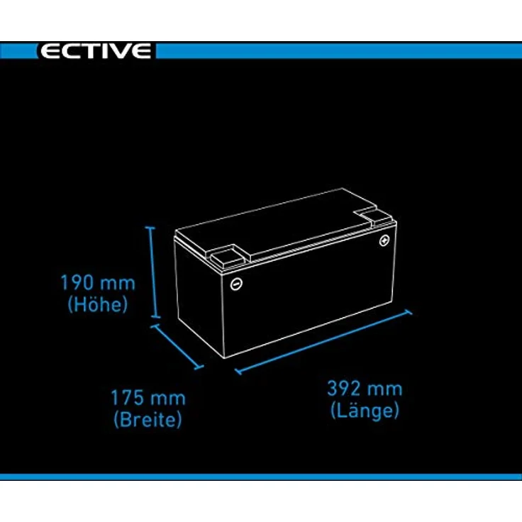 ECTIVE ECTIVE 12V 120Ah AGM Batterie für Wohnmobil - Semi Cycle Batterie, (12 V) – Bild 4