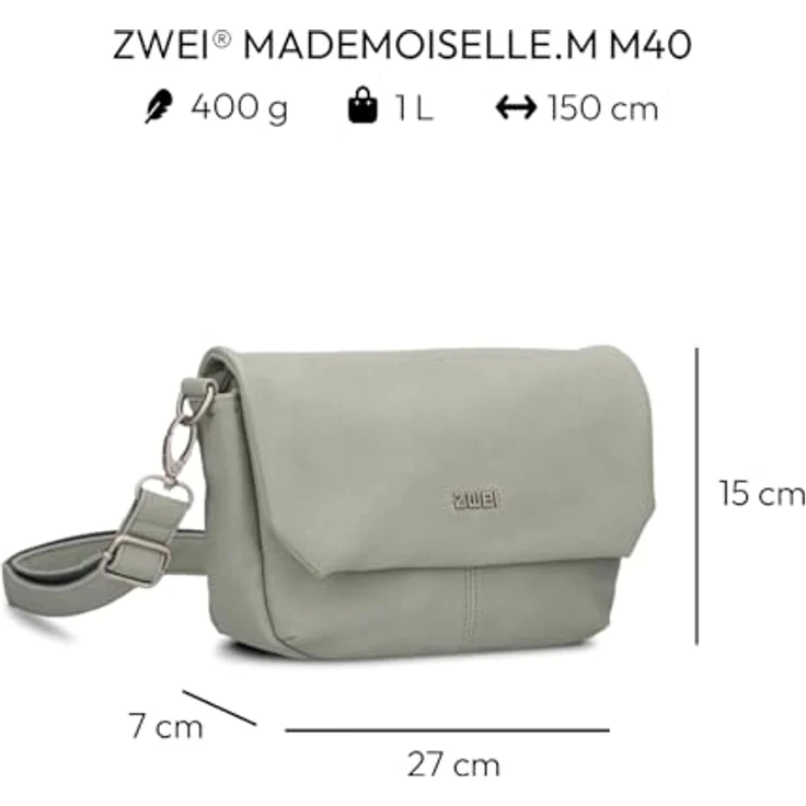 Zwei Mademoiselle.M Messenger, 28 cm Laptop-Tasche aus 100% Polyurethan, weiss – Bild 2