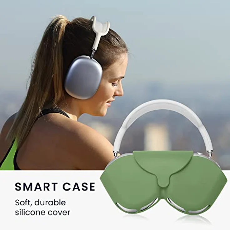 kwmobile Hülle für Apple Airpods Max, Silikon Case in Pastellgrün, flexibel, reißfest und rutschfest mit präzisen Cut-Outs – Bild 5