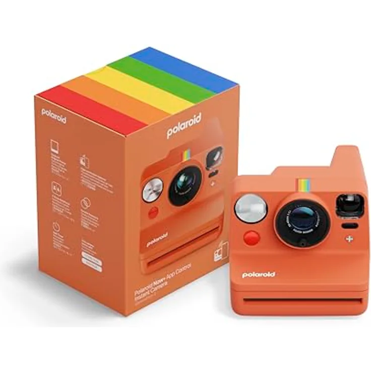 Polaroid Now+ Generation 3, Sofortbildkamera mit Bluetooth-Konnektivität und Zwei-Objektiv-Autofokus, Corail