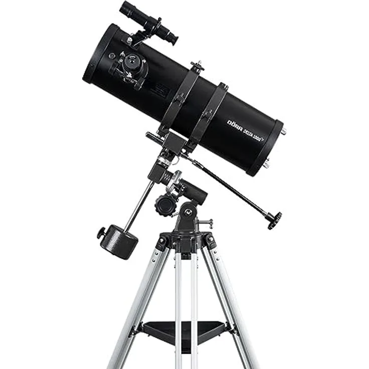 Dörr Delta 1000, Reflektor-Teleskop mit 1000 mm Brennweite und 500-facher Vergrößerung, komplett ausgestattet mit Stativ und Zubehör