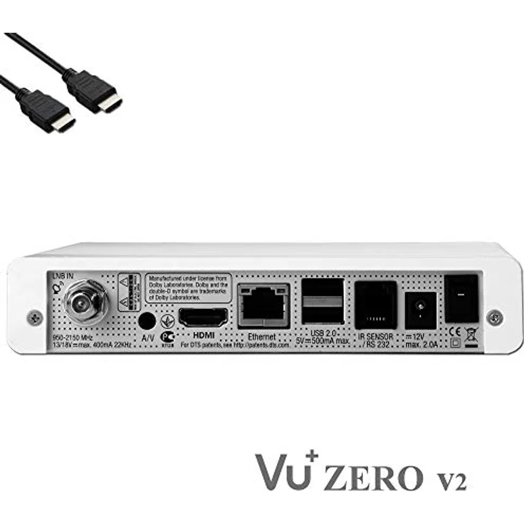 VU+ Zero HW Version 2, DVB-S2 Full-HD Sat Tuner E2 Linux Receiver mit Aufnahmefunktion, YouTube, Media Player, inklusive HDMI-Kabel & 300 Mbits WiFi Stick, weiß – Bild 3
