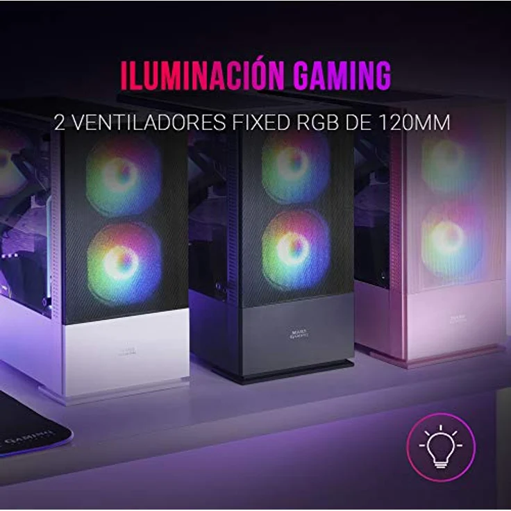Mars Gaming MCZW, Premium-Kompakt-PC-Gehäuse, MicroATX, Panel + Front Mesh, Weiß – Bild 3