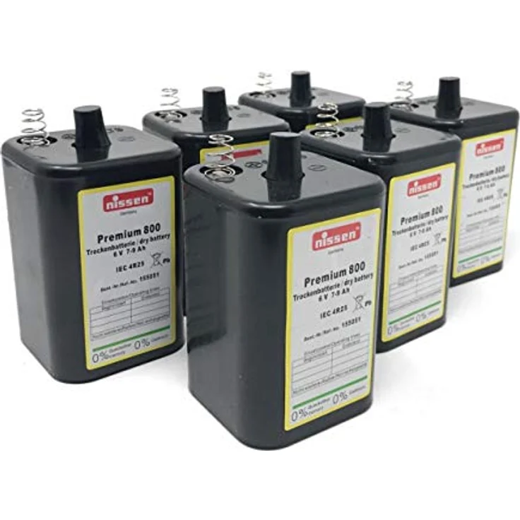 akku-net 4R25 6V-Blockbatterie, Ersatz für Nissen Laternenbatterie, 6er Set für Baustellenleuchten und Handscheinwerfer