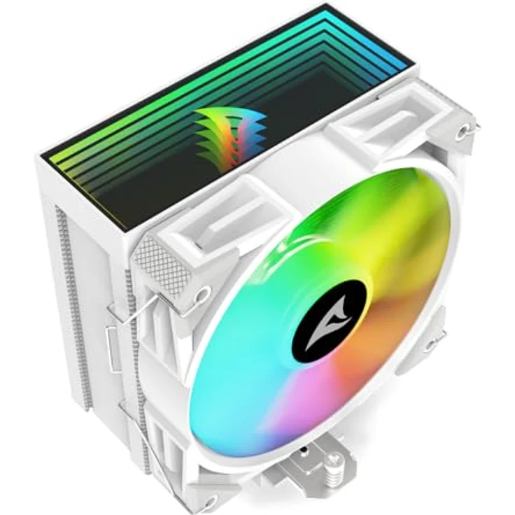 Sharkoon A40 RGB White Air Cooler, CPU Kühler mit 12 cm Lüfter und RGB-Beleuchtung, Weiss – Bild 7