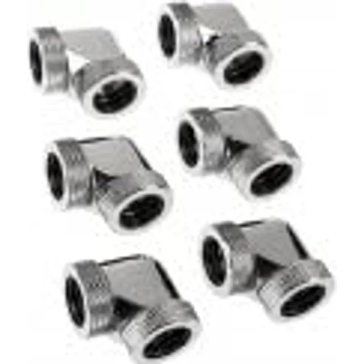 Raijintek Verbindungsstück PELIAS D160906, 16 mm, 90-Grad-Adapter, 6er-Pack, Silber