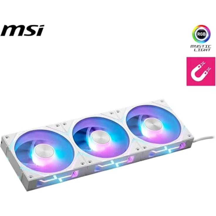 MSI MPG EZ120 ARGB WHITE-3W, 120 mm PC Lüfter mit RGB-Beleuchtung, 3er Pack, Weiss – Bild 2