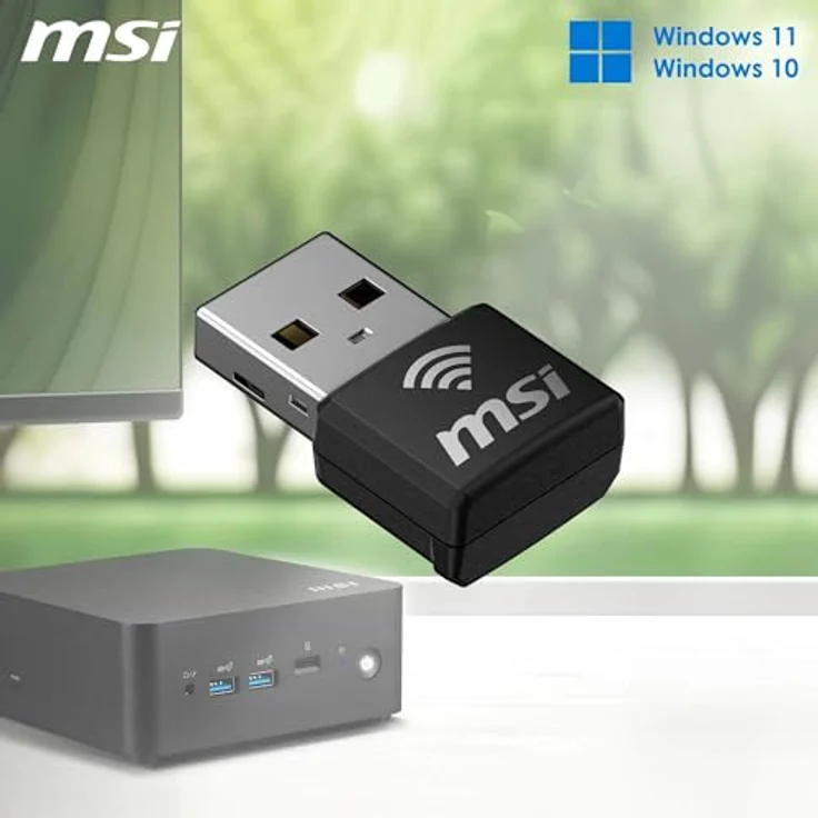 MSI AX1800 Nano WiFi USB-Adapter - Dual-Band 2.4G/5G WLAN Empfänger-Adapter für PC/Laptop, Reisegröße, unterstützt Windows 11,10 – Bild 5