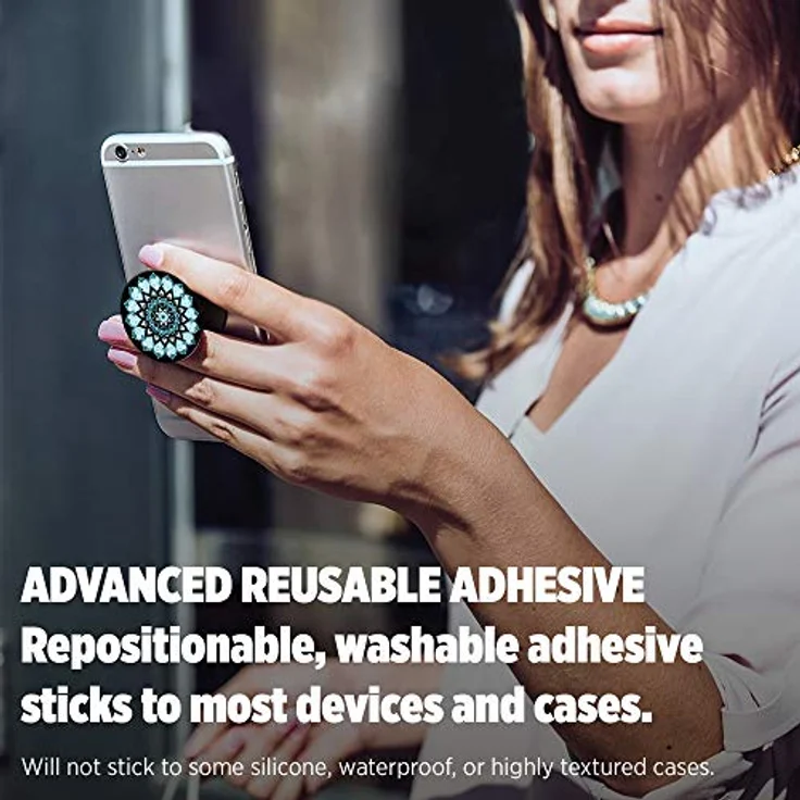 PopSockets - Ausziehbarer (Nicht Austauschbarer) Sockel und Griff für Smartphone und Tablet - Peace Mandala Sky – Bild 5