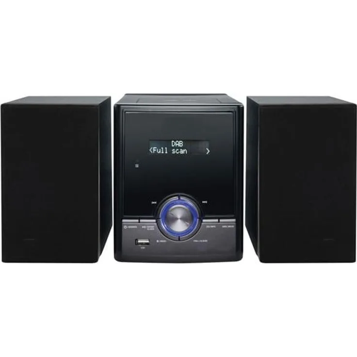 Denver MDA-285 (FM, DAB+), Radio, Schwarz - DAB+/FM Microsystem mit Bluetooth, CD-Player und Dual Alarm