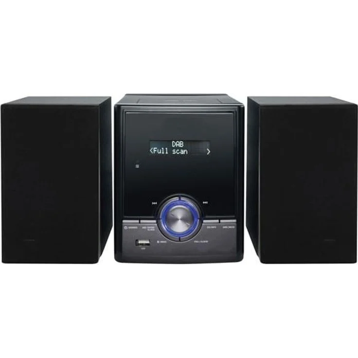 Denver MDA-285 (FM, DAB+), Radio, Schwarz - DAB+/FM Microsystem mit Bluetooth, CD-Player und Dual Alarm – Bild 1