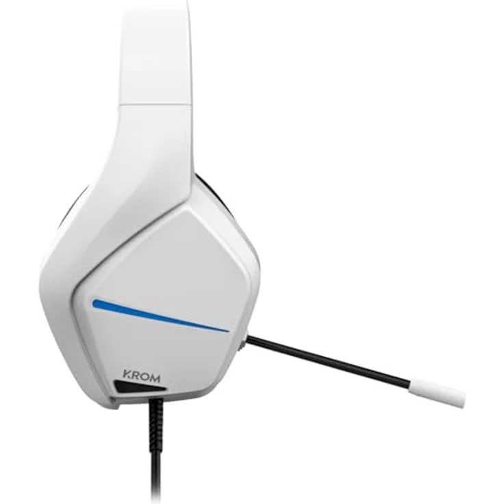 Krom Kopa Move, Kabelgebundenes Gaming Headset mit 50 mm Lautsprechern und omnidirektionalem Mikrofon, Weiss – Bild 4