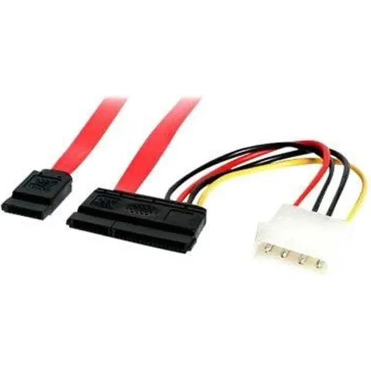 StarTech.com SATA Serial ATA Data and Power Combo Cable, 45.7 cm, Rot, für Serial ATA 150/300/600