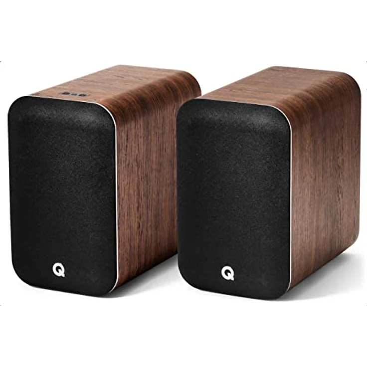 Q Acoustics M20 HD Lautsprecher, kabelloses Musiksystem, Bücherregal-Lautsprecher im Paar, Walnuss – Bild 1