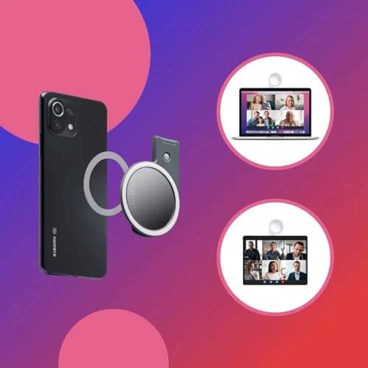 Joby Beamo Ring Light MagSafe, LED Ringleuchte mit 4-stufiger Helligkeit, grau – Bild 3