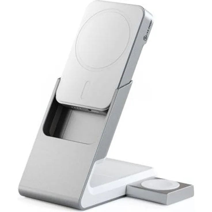 Alogic MATRIX+ 3-IN-1 MAGNETIC, Wireless Charger, Weiss and Apple Watch Charger, White
