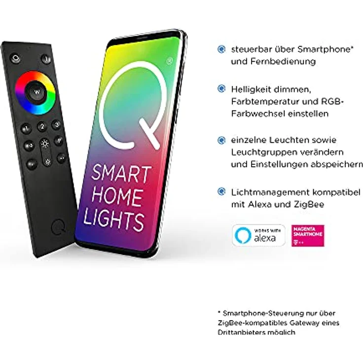 Paul Neuhaus Q-Vito LED-Deckenleuchte, 28W, 3000lm, Smart Home, silber (8414-55) – Bild 3