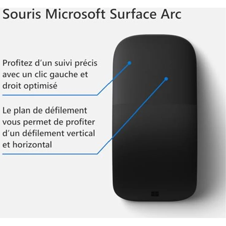 Microsoft Surface Arc (Kabellos), Maus, Schwarz – Bild 7