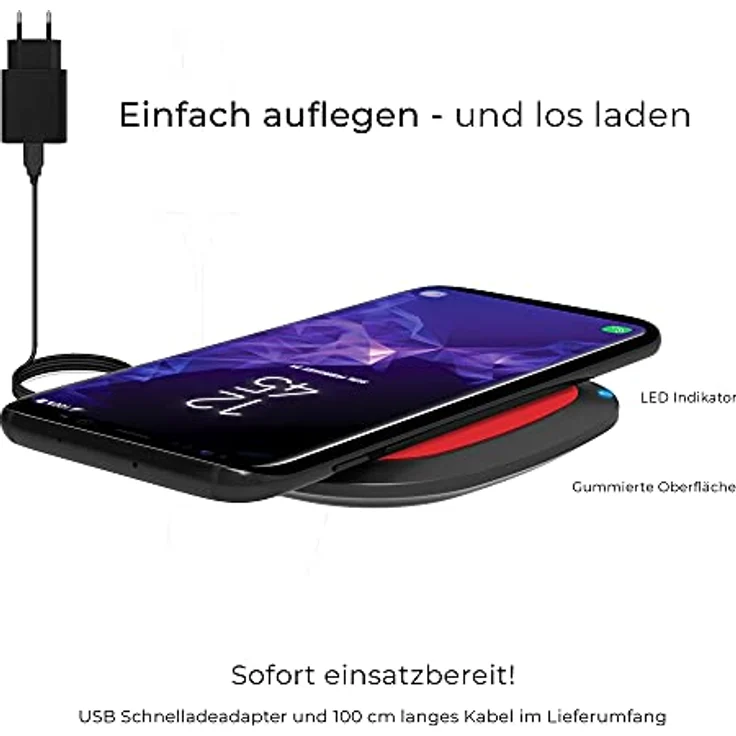 Realpower 257639 wireless Charger schwarz-rot – Bild 4