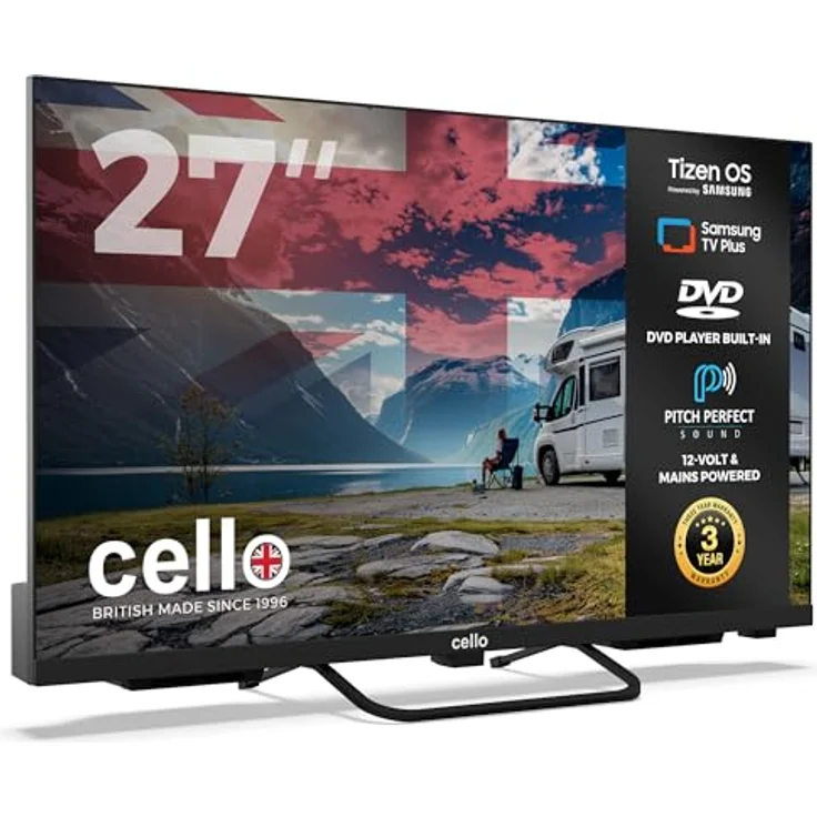Cello CTRAV-27TZF 27-Zoll Smart LED 12V Traveller TV/DVD, Tizen OS, Triple Tuner, Pitch Perfect Lautsprecher, Bluetooth – Bild 2
