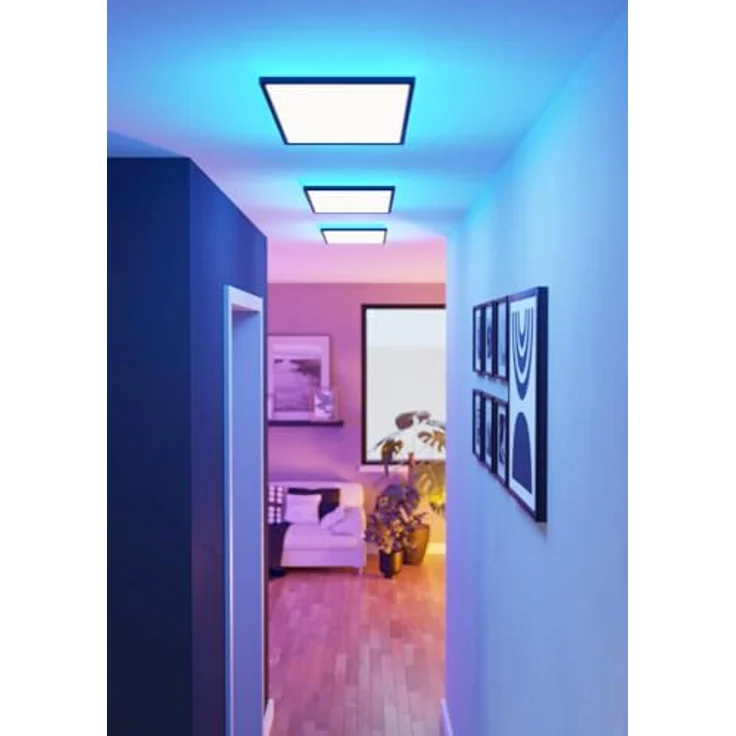 EGLO Rovito-Z Smart Home LED Badezimmer Deckenleuchte, ZigBee, Alexa Sprachsteuerung, dimmbar, schwarz, IP44, 57x30 cm – Bild 3