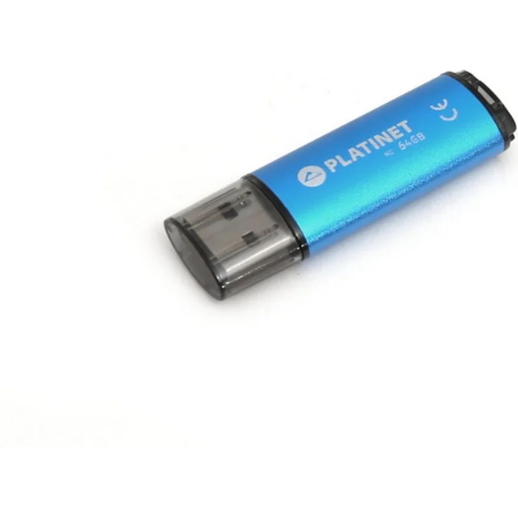 Platinet PMFE64 USB-Stick, 64 GB USB 2.0 mit Aluminiumgehäuse, Lesegeschwindigkeit 15 MB/s