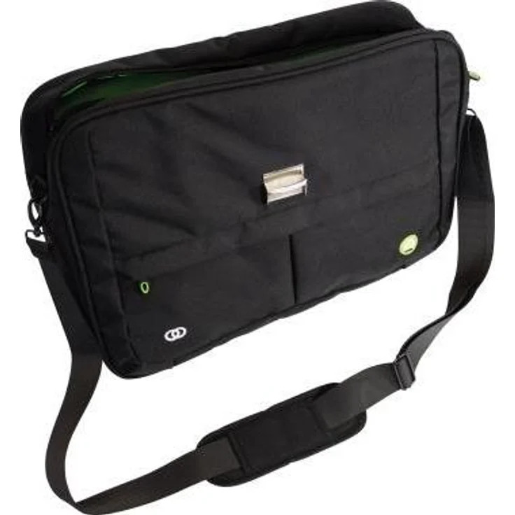 Soennecken Aktentasche oeco 3428, Notebooktasche aus recyceltem PET-Material, schwarz mit modernem Steckverschluss