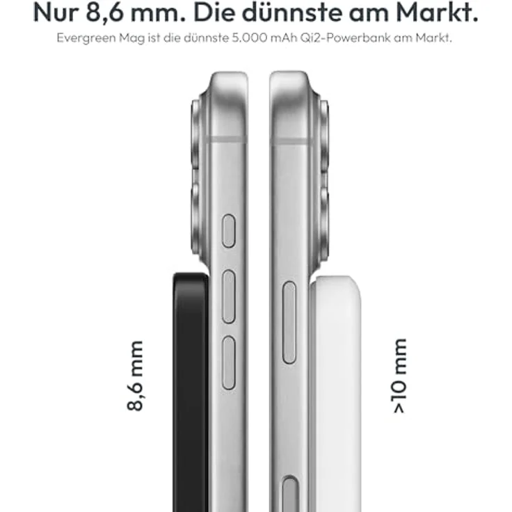VONMÄHLEN Evergreen Mag, magnetische Powerbank 5.000 mAh, QI2-zertifiziert, schwarz, recycelte Materialien, ultra-schlank – Bild 11