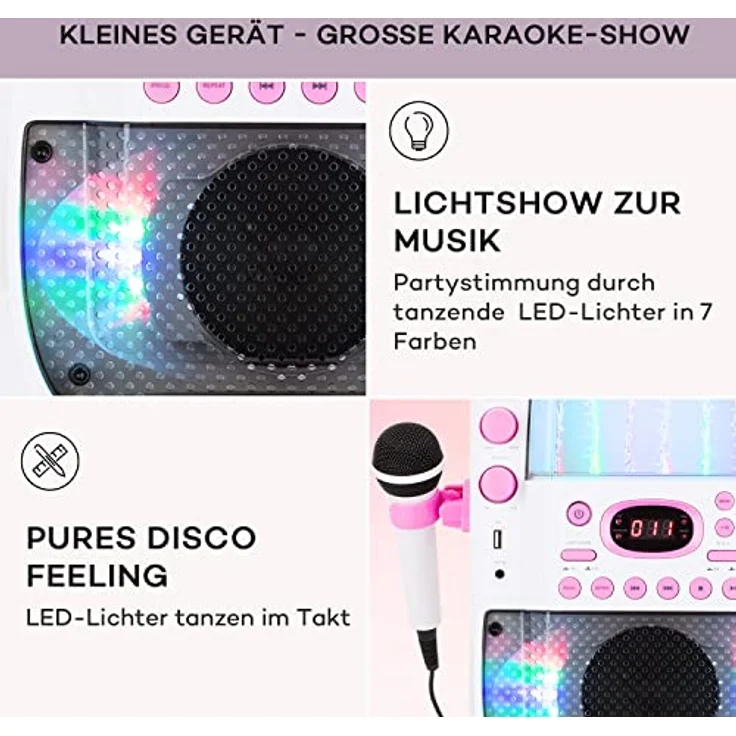 Auna Karaokeanlage Maschine Set Lichtshow Wasserfontäne Bluetooth – Bild 6