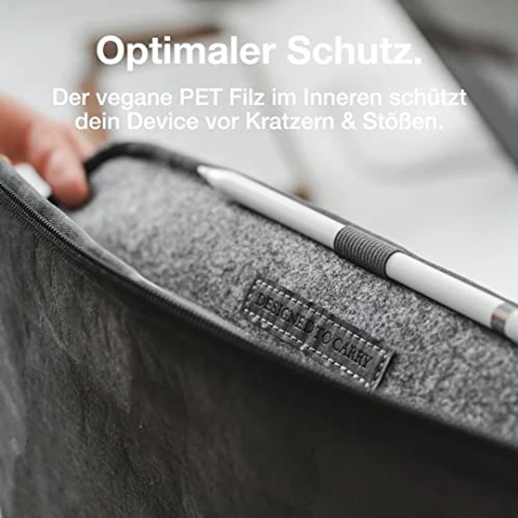 Woodcessories - Nachhaltige Laptoptasche kompatibel mit MacBook 11-14 Zoll Hülle Schwarz - aus Papier – Bild 3