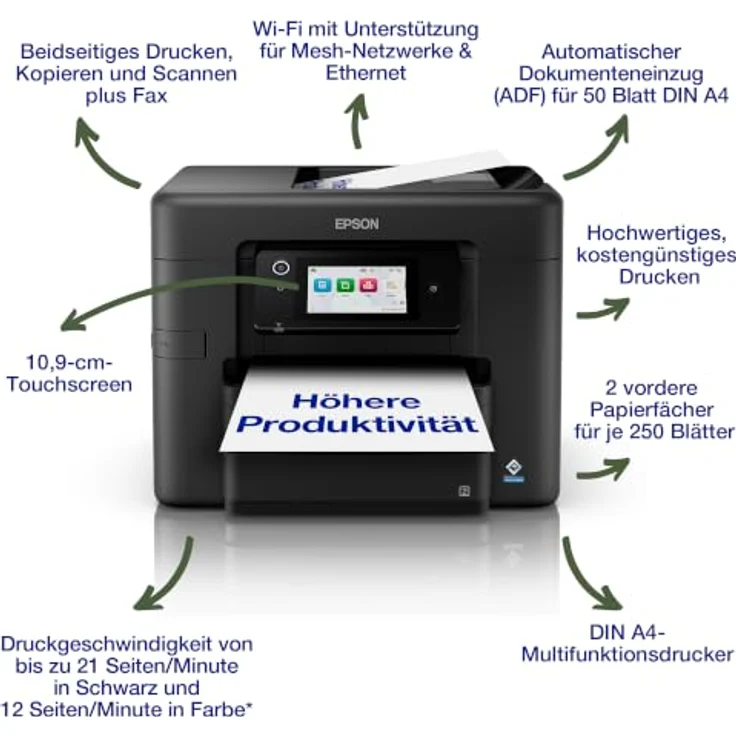 Epson WorkForce Pro WF-4930, Multifunktionsdrucker mit A4 Farbdruck, 4800 x 1200 DPI, Duplex, WLAN, Schwarz – Bild 2