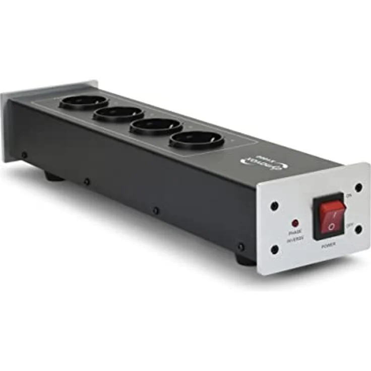 Dynavox Steckdosenleiste X1000 - 4 gefilterte Steckplätze, Metallgehäuse, 1,50 m Kabel, Schwarz/Silber – Bild 2