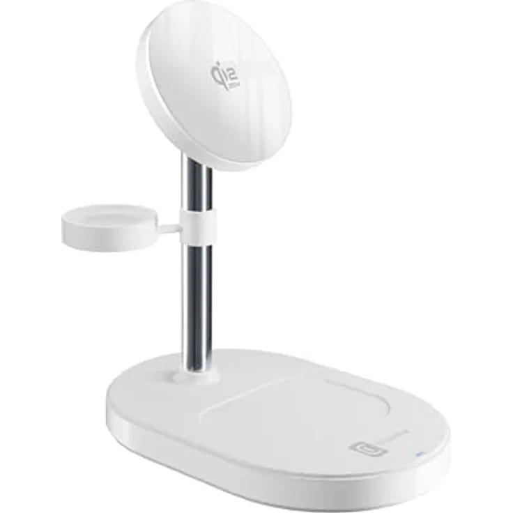 Cellularline MAG Trio, Magnetisches Wireless-Ladegerät – 25W 3-IN-1, Qi2.2-zertifiziert, Weiß