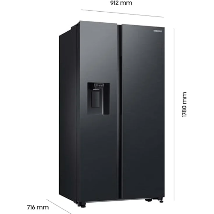 Samsung Side-by-Side mit Slim Ice Maker und Wassertank, 628 L Premium Black Steel – Bild 2