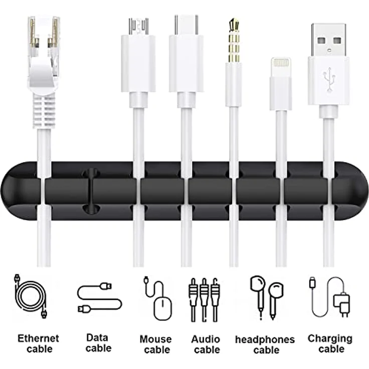 SOULWIT Kabelhalter Kabelclips Kabel Management 3-Pack Kabel Clips kabelmanagement Kabel Organizer Vielzwecke Kabelführung Silikon Set für - Preisvergleich – Bild 2