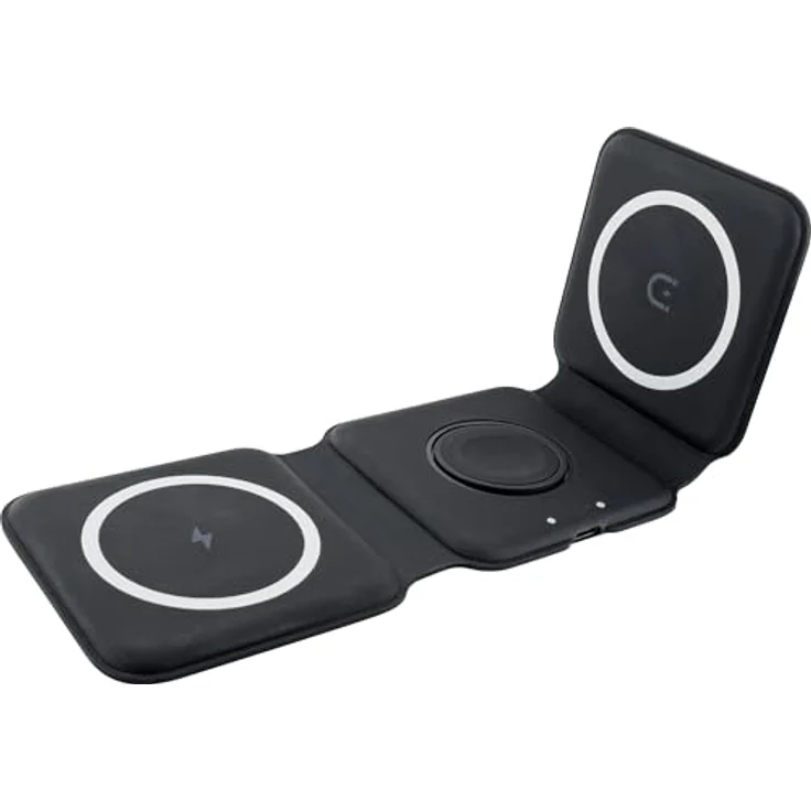 SCHWAIGER LISM0031 Ladestation QI Wireless Multicharge Ladeplatte, faltbar und klappbar, für Smartphone, iPhone, Smartwatch, Apple Watch und AirPods, mit Magnet-Ladefläche und Multischutzsystem – Bild 4